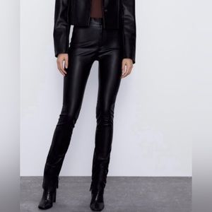Zara Extra Long Faux leather Pant